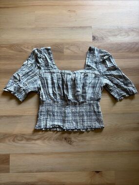 Universal Thread Plaid Square Neck Blouse